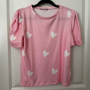 Heart print Puff Sleeve